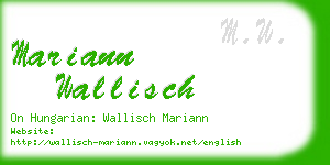 mariann wallisch business card